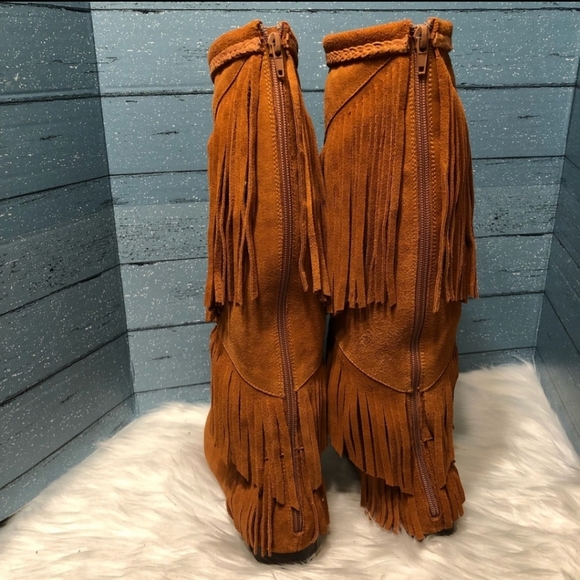 Sbicca Shyann Fringe Knee High Boots - Picture 5 of 6